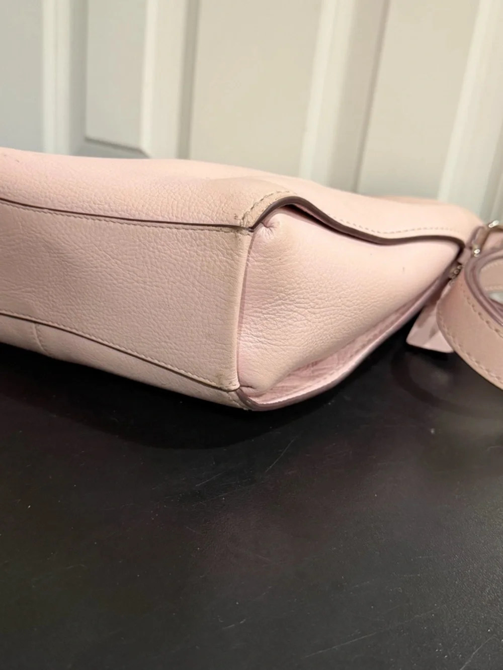 Coach Pebbled Leather Shoulder / crossbody Bag in Blush pink